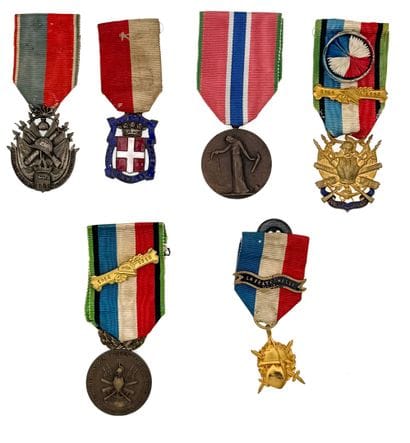 Première Guerre mondiale - Lot de six médailles...
