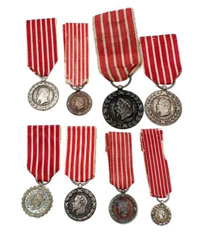 Médaille d'Italie, lot de huit réductions...