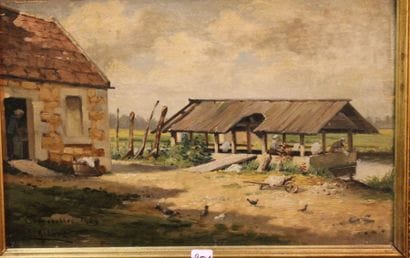 Louis ARBANT:
Courcelles, 1909. Deux huiles...