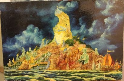 ÉCOLE RUSSE
L'île imaginaire, peinture sur...