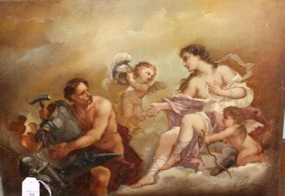 A. COUDERT
Vénus et Vulcain Huile sur panneau,...