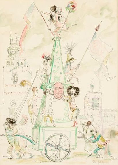 Philippe JULLIAN (1917-1977)
La parade, encre...