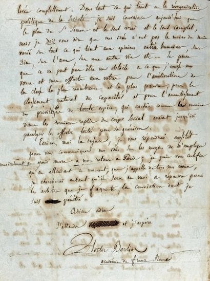 BERLIOZ (Hector)
Lettre autographe signée...