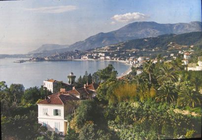 Menton vu du Pont Saint-Louis.
Autochrome...