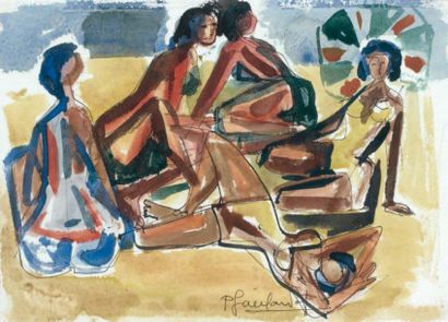 Pierre GAILLARDOT (né en 1910)
Cinq baigneuses...