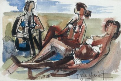 Pierre GAILLARDOT (né en 1910)
Trois baigneuses...