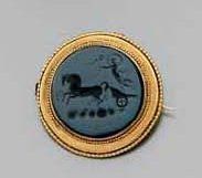 BROCHE PENDENTIF en or jaune sertie d'une...
