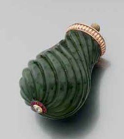 POMMEAU de canne en jade néphrite sculpté...