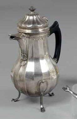 GRANDE CAFETIÈRE-CHOCOLATIÈRE tripode en...