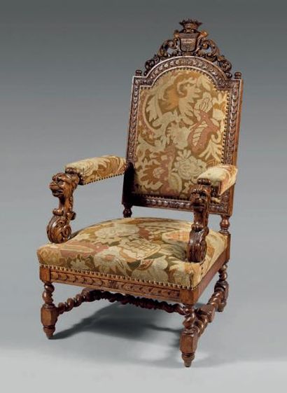 [MAUPASSANT] - GRAND FAUTEUIL de style Henri...