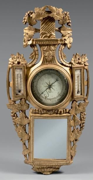 Baromètre-thermomètre à mercure et thermomètre...