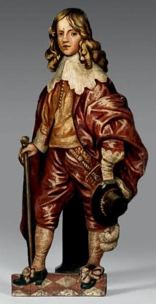 «Dummy board» en bois découpé orné d'un gentilhomme...