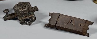 Serrure et gâche en fer.
Époque néogothique.
Hauteur:...