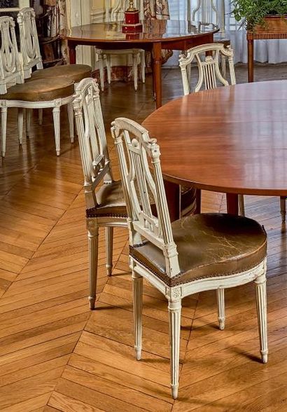 Suite de douze chaises à dossier lyre en...