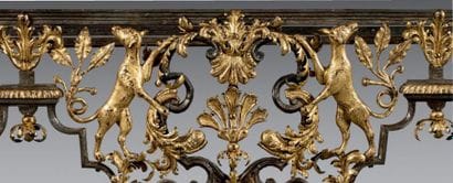 Rare table en console d'applique en fer forgé...