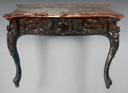 Console d'applique en bois naturel mouluré...
