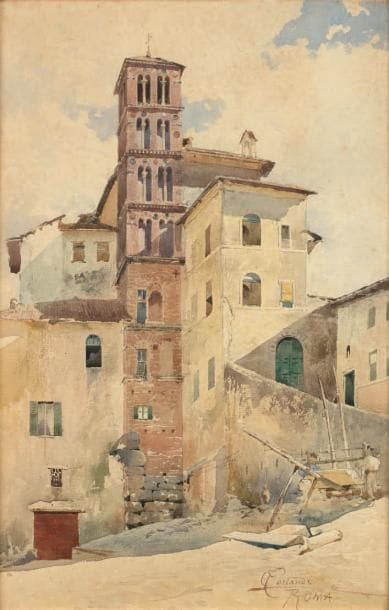 Onorato Carlandi (1848-1939)

Vue d'une église...