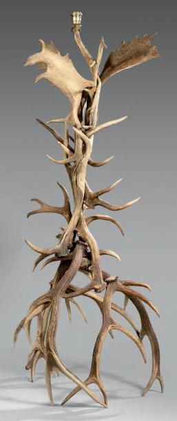 Lampadaire en bois de cerf et bois de daim.
Hauteur:...