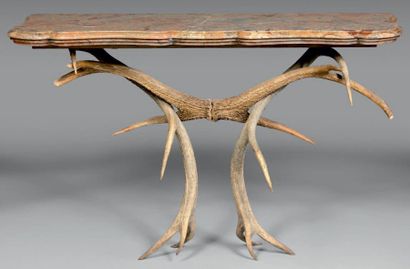Console d'applique à deux pieds en bois de...
