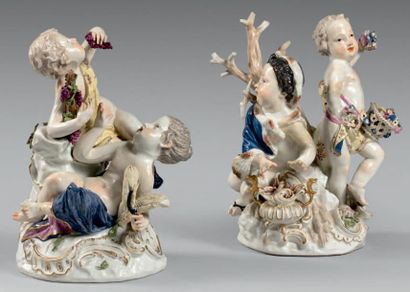 ALLEMAGNE (Meissen)

Paire de petits groupes...