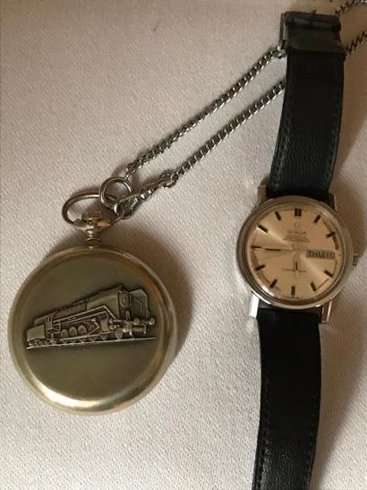 Régulateur de poche et montre OMEGA. 

