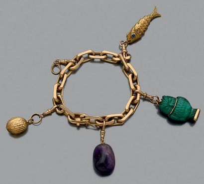 Bracelet articulé en or jaune 750 millièmes,...
