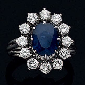 Bague en platine 850 millièmes et or gris...
