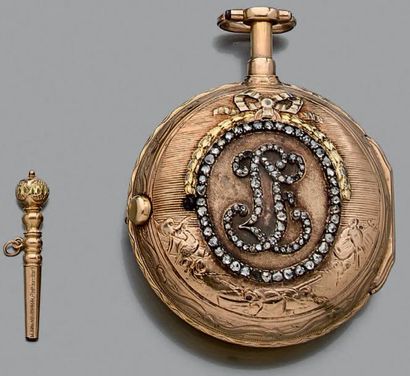 Montre de poche à clef à remontage par le...