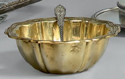 Douze pelles à glace en argent 950 millièmes,...