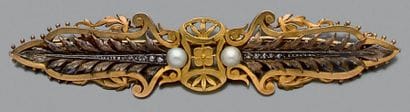Broche feuillage en or jaune 750 millièmes...