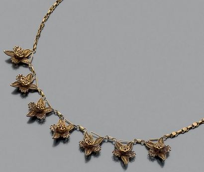 Collier draperie en or jaune 750 millièmes...
