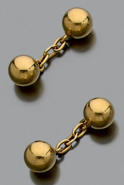Paire de boutons de manchette en or jaune...