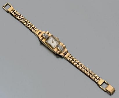 Montre-bracelet de dame en or jaune 750 millièmes,...