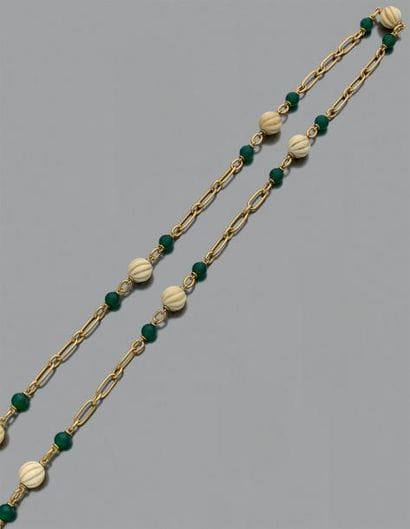 Collier articulé en or jaune 750 millièmes,...