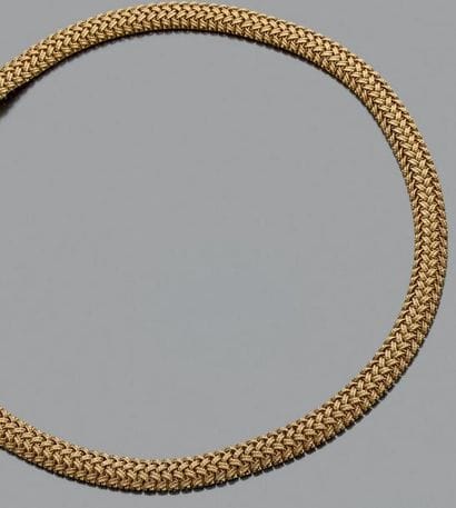 Collier articulé en or jaune 750 millièmes,...