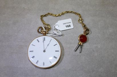 Montre de gousset à clef à remontage par...