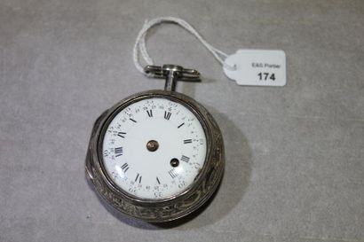 Montre de poche à clef en argent 925 millièmes...