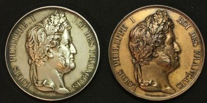 * Monarchie de Juillet - Lot de deux médailles:...