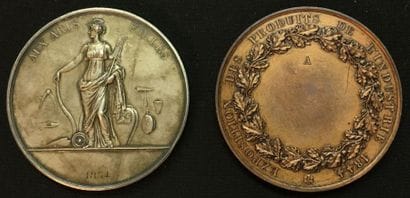 * Monarchie de Juillet - Lot de deux médailles:...
