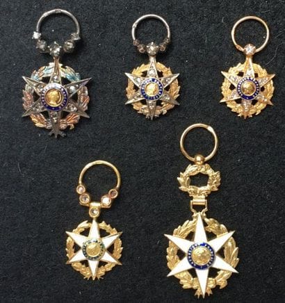 Ordre du Mérite agricole, lot de cinq miniatures...