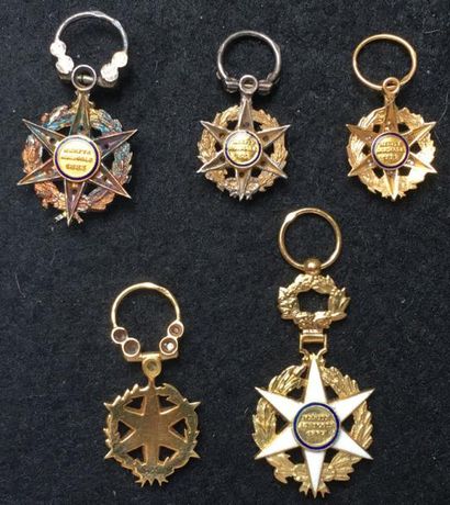 Ordre du Mérite agricole, lot de cinq miniatures...