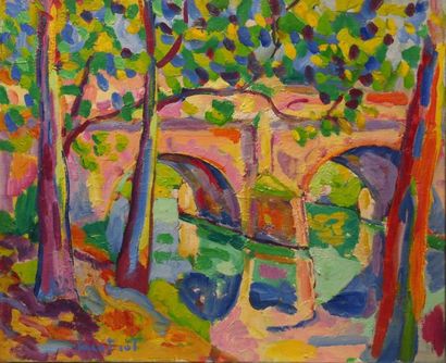 Paco FIOL (1939)
Le vieux pont, 1984 Huile...