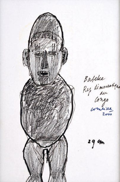 - CORNEILLE Etude d'après une statue Batéke,...