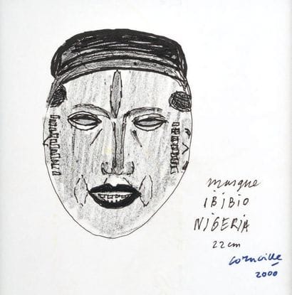 - CORNEILLE Etude d'après un masque Ibo,...