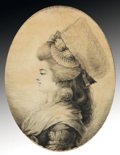 Ecole Fraçaise vers 1800
Portrait de femme...