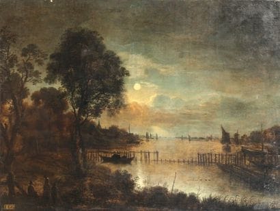 Attribué à Aert VAN DER NEER (1603-1677)
Marine...