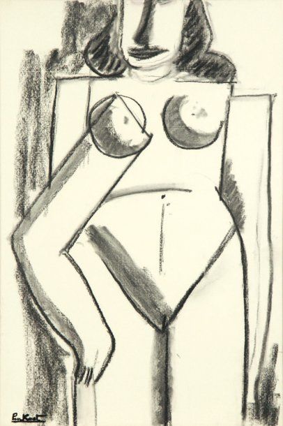 Pierre PENKOAT (1945)
Nu Fusain signé en...