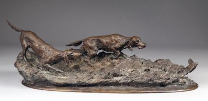 G. SNELL (XIXe - XXe siècles)
Les deux chiens...