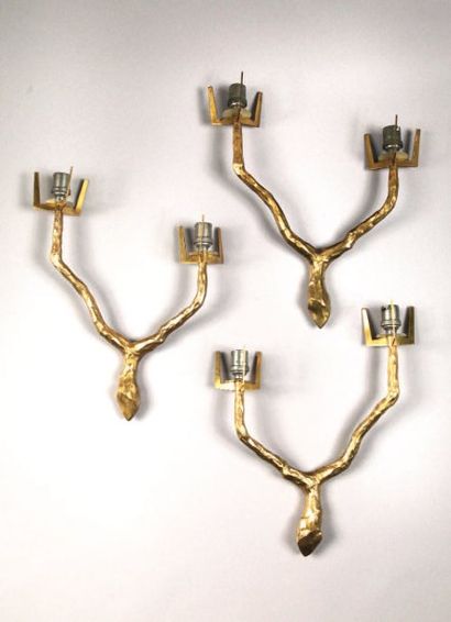 Travail Français
Trois appliques en bronze...