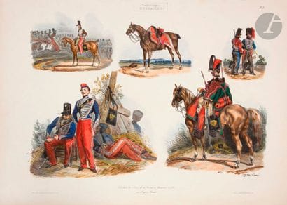 LAMI (E.
)Collection of French cavalry weapons...